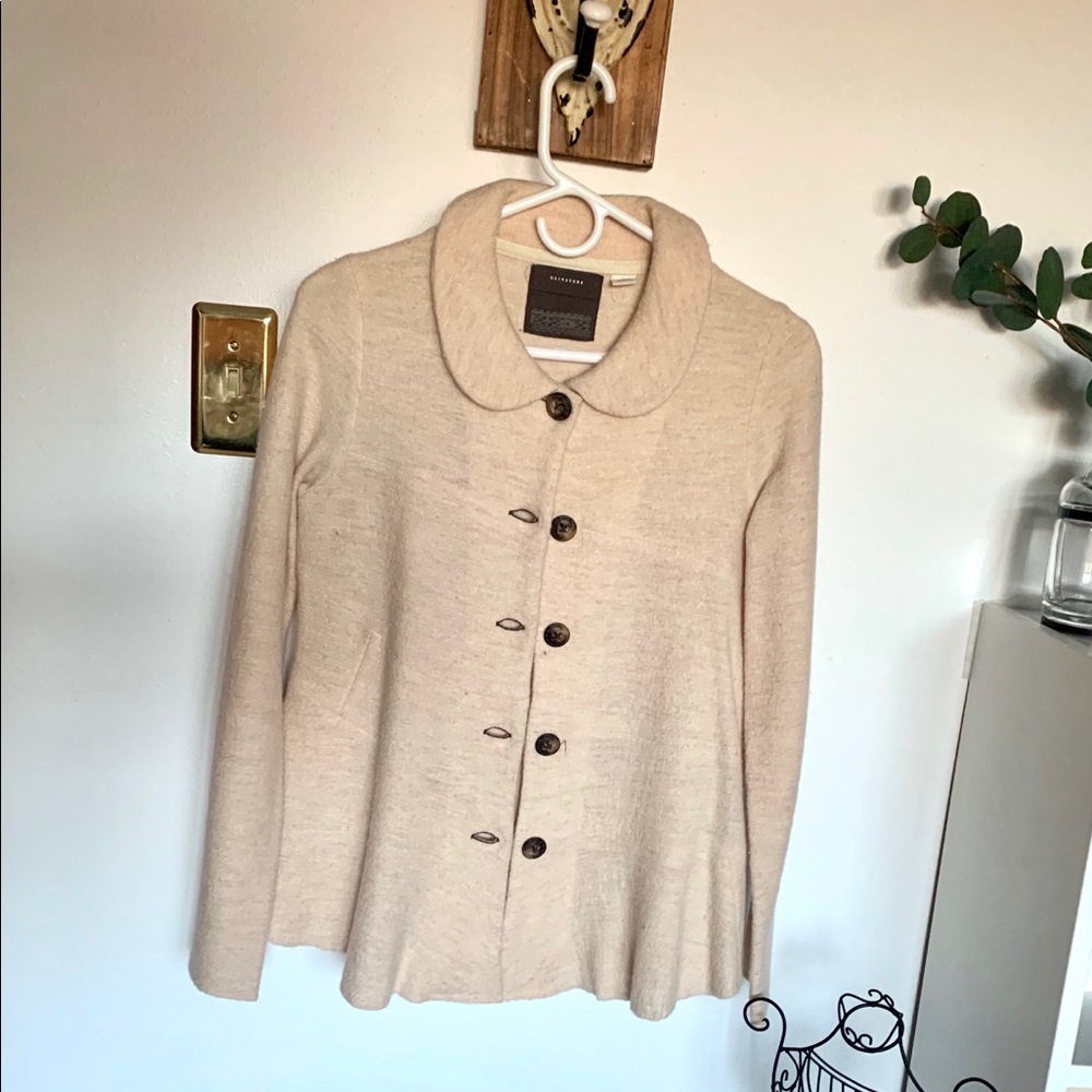 ANTHROPOLOGIE Cream Wool Jacket/Blazer